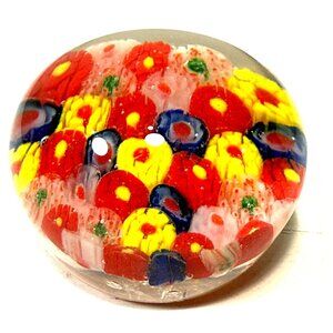 Millefiori Murano Glass Paperweight Small 2 Inches Vintage